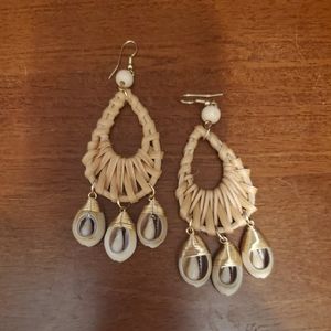 handmade cowrie shell earrings